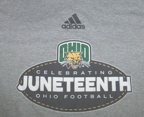 Vintage Adidas Ohio University Bobcats football Juneteenth t shirt XXL - Picture 2 of 7