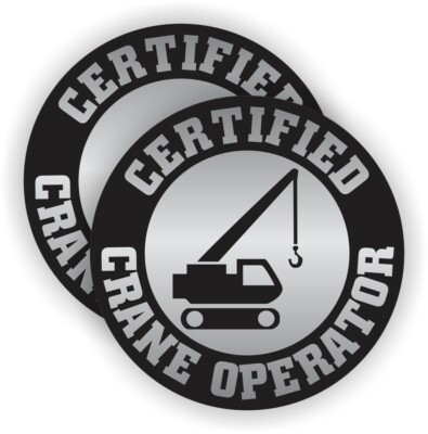 pair - Certified Crane Operator Hard Hat Stickers Construction Helmet Decals Slv