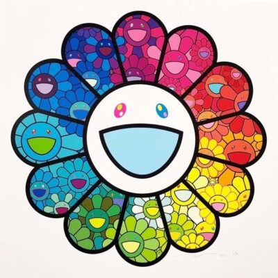 村上隆 カイカイキキ MULTI-COLOR FLOWERS PRINT Takashi Murakami Multicolor Super Flat Flowers 2022 kaiki