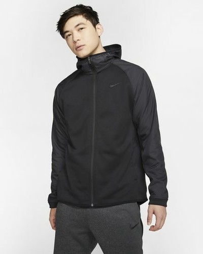 nike therma full zip hoodie black