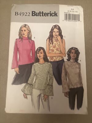 Butterick 4922 Pattern Top 6 8 10 12 Misses New Uncut 2006 Semi Fitted