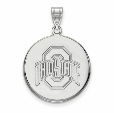 Sterling Silber The Ohio State große Scheibe Anhänger