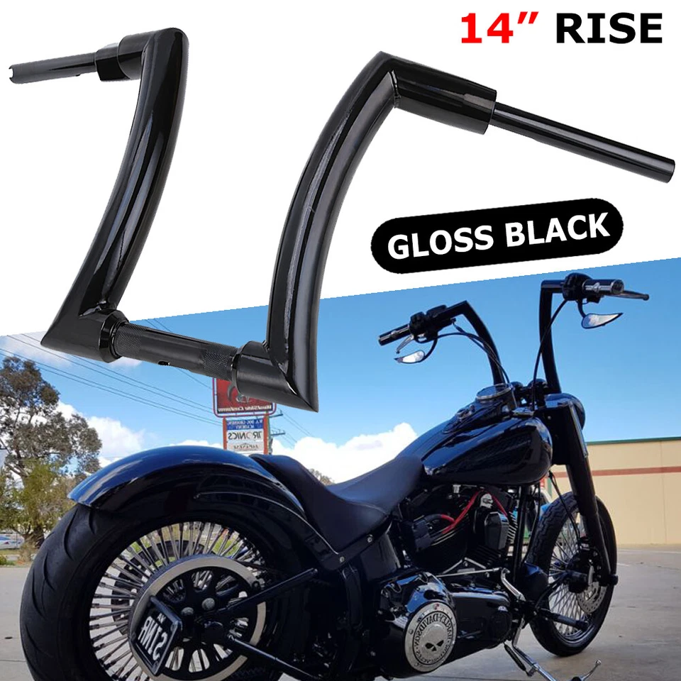 14" RISE DNA MONSTER FAT APE HANGER BARS 1-1/4" FOR HARLEY 883 1200 HANDLEBARS Foto 2 de 4