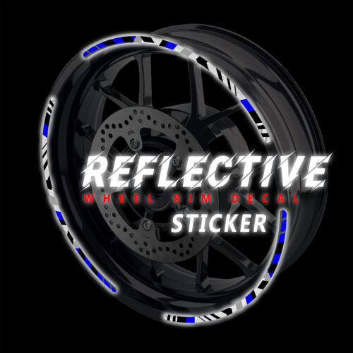 SH28 Blue 17 INCH REFLECTIVE RIM STICKER For Kawasaki ZZR1400 16 17 18 19 20