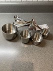 New ALL-CLAD Stainless Steel Standard Size 4 Piece Measuring Cups & 4 Spoons Set