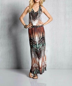 Heine Damen Kleid Maxikleid Bunt 36 38 40 Neckholder Tailliert Ebay 