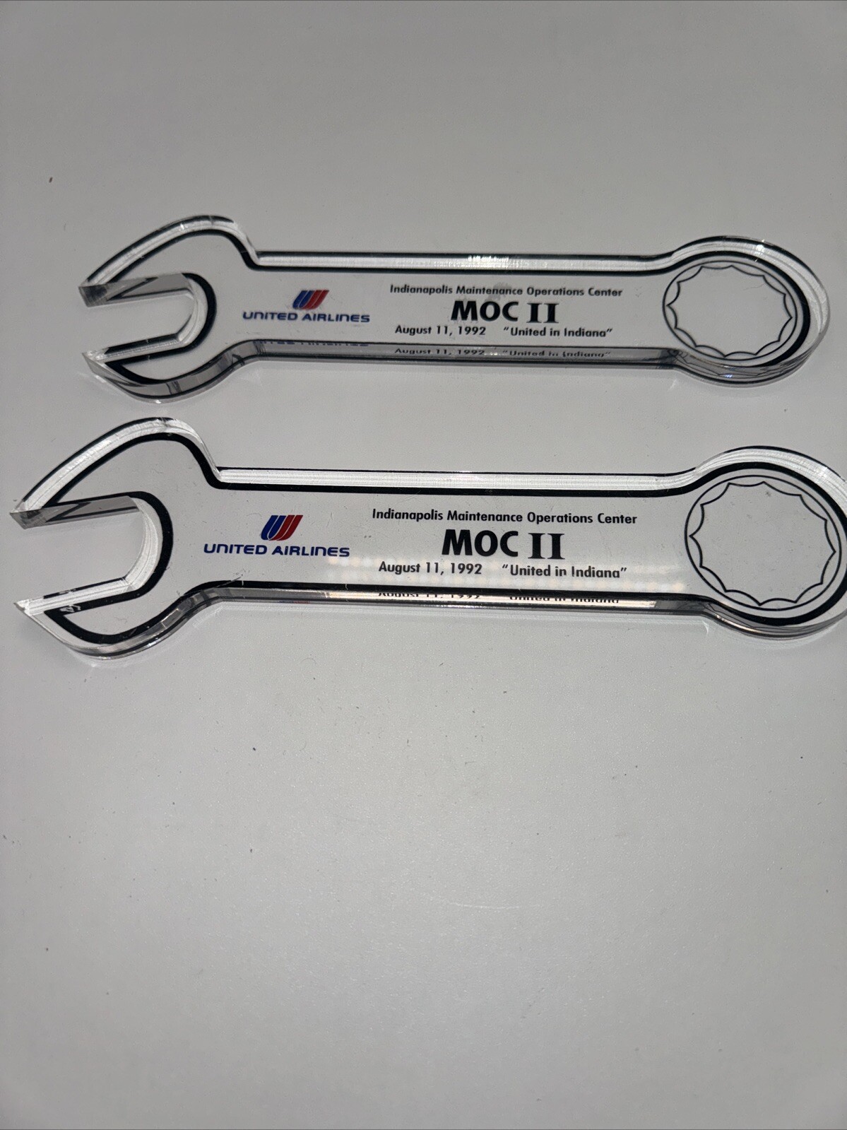 United Airlines Memorabilia Plastic Wrenches MOC II August 11, 1992 (L5)