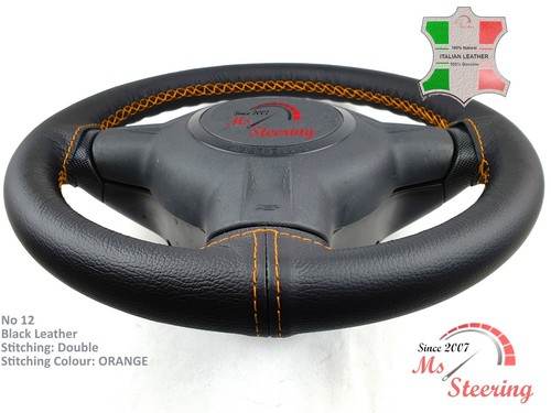 FUR MORRIS MINOR 48-71 BLACK LEATHER STEERING WHEEL COVER, SELECTED BELT 2 STIT - Picture 9 of 11