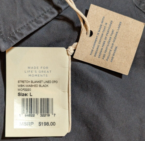 Faherty Jacke Stretch Decke gefüttert CPO Knopfleiste Shacket schwarz Gr. L - Bild 10 von 10