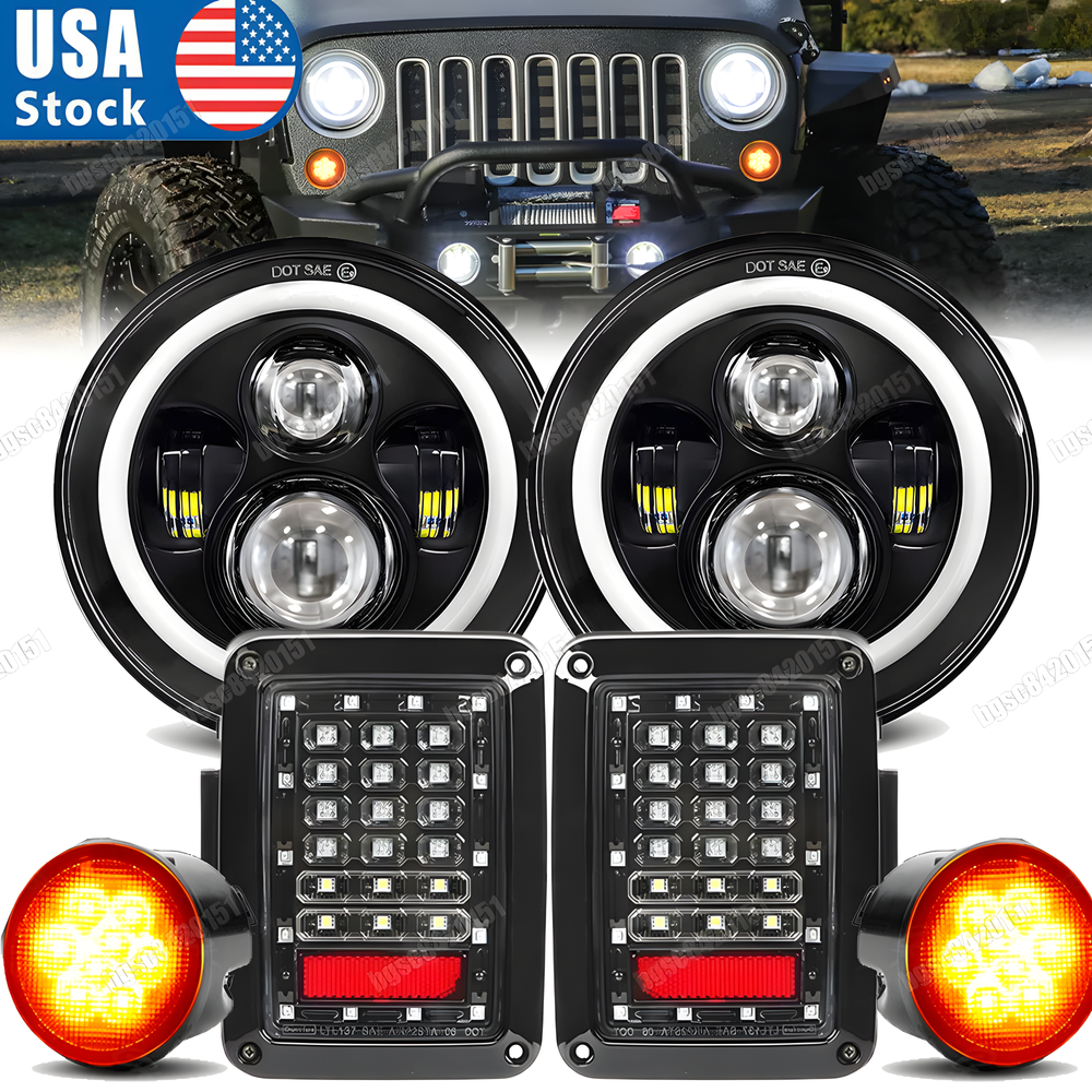 Suparee 7 inch Jeep RGB Halo Headlights & Fog Lights spcl199