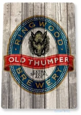 RINGWOOD BREWERY 11 X 8 TIN SIGN BREWING COMPANY BAR PUB TAVERN OLD THUMPER