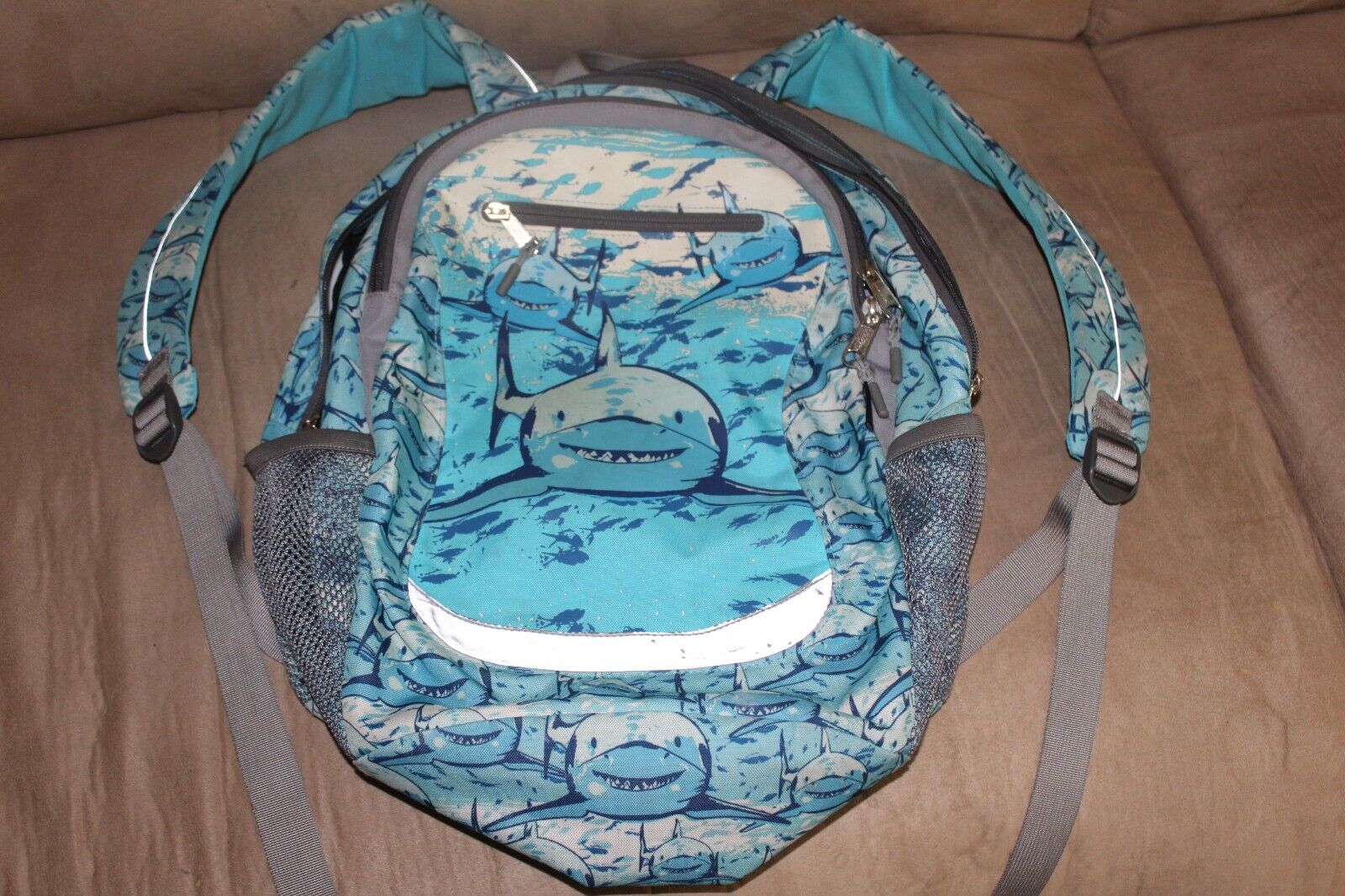 L.L.Bean Shark-Themed Book Bag for School Zip Closure