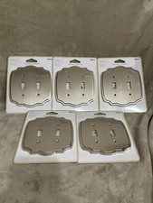 5 Pack - Allen Roth Yalden 2-Gang Standard Satin Nickel Steel Indoor Wall Plates