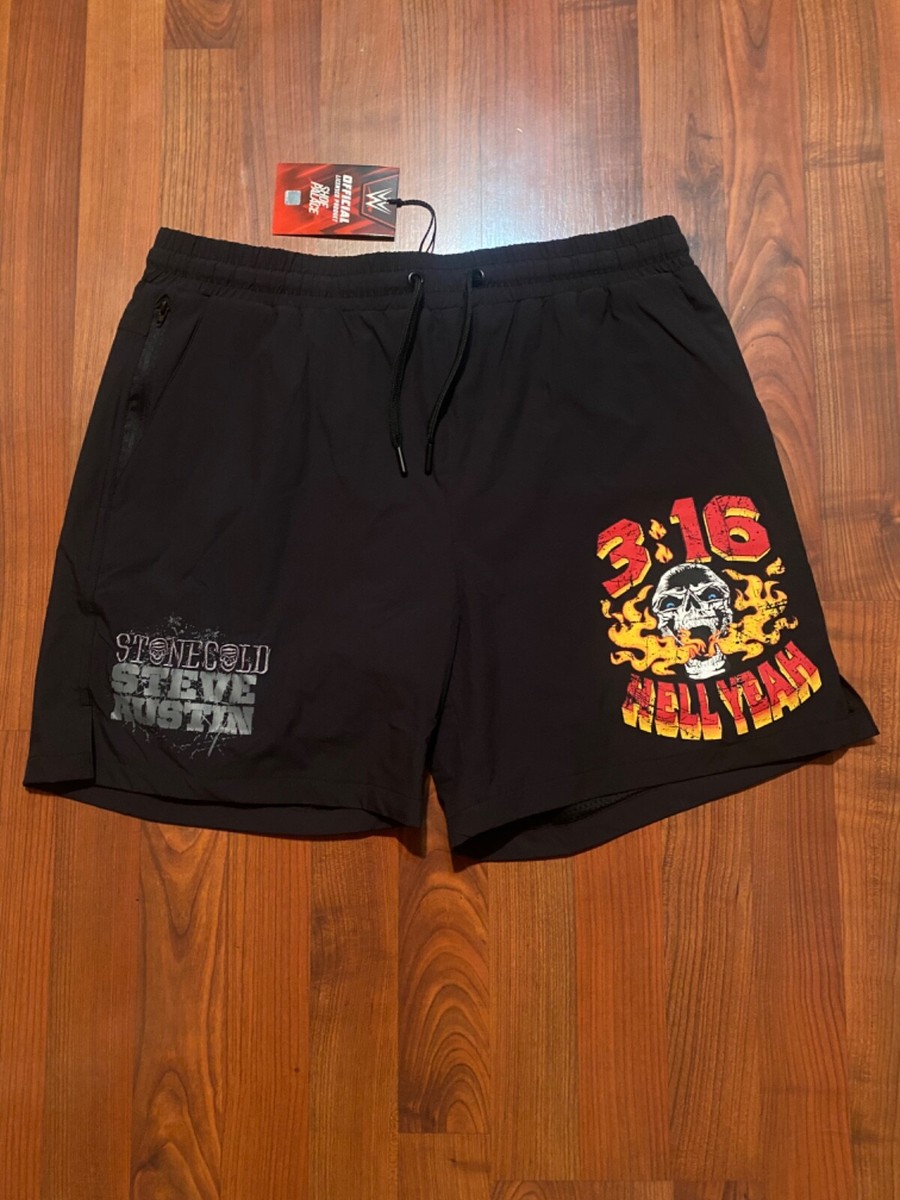 NEW Stone Cold Steve Austin 3:16 X WWE Skull Shorts Black