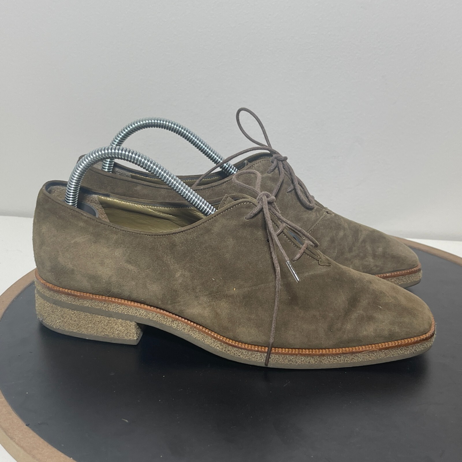 Mocassini Oxford Yves Saint Laurent marroni scamosciati punta quadrata s by z 8 5 M pizzo