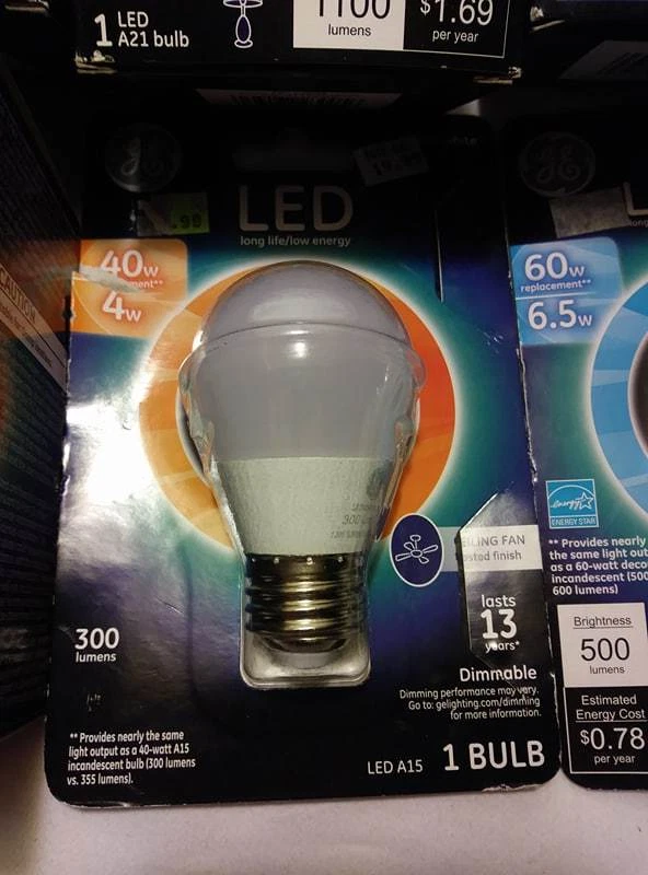 GE LED LONG LIFE LOW ENERGY BULBS DIMMABLE GLOBES + FLOODLIGHT & MORE FREE SHIP - Image 3 of 4