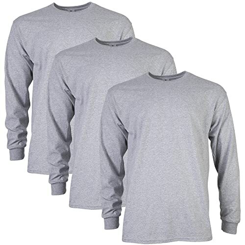 Men's Ultra Cotton Long Sleeve TShirt Multipack Sport Grey(3Pack)3X