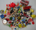 Large Vintage Junk Drawer Lot Prize Machine Toys Rings Charms Puzzles 70s 1970s