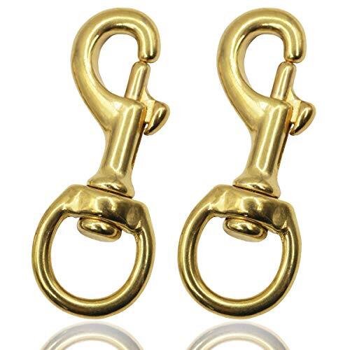 EKEV Flag Clips for Rope - 2-Pack 3.1" Bronze Brass Flagpole Snap Hooks 2 Pcs - Bild 1 von 4