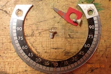 VINTAGE BLACK AND DECKER DEWALT RADIAL ARM SAW BEVEL SCALE AND POINTER