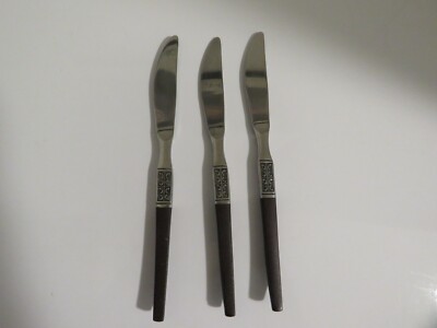 Lot of 3 Ekco Eterna Stainless - LA JOYA - vintage dinner knives