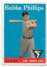BUBBA PHILLIPS 1958 TOPPS 212 CHICAGO WHITE SOX VG VERY GOOD