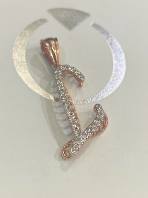 Pendentif En Or Rose 14K Avec Diamant Initiale 'L' - 0.39 Carats - Neuf Avec étiquettes - Cadeau