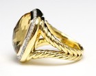 DAVID YURMAN 18K Yellow Gold Albion Ring 16.5mm Citrine & 3/8cttw Diamonds — photo 2