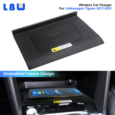 Qi Wireless Car Charger Phone Fast Charging Pad For Volkswagen