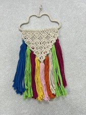 Macrame Cloud Rainbow Wall Hanging Decor Boho Bohemian Hippie Cottage