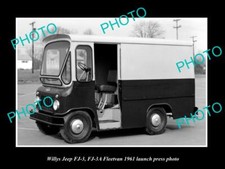 Old Postcard Size Photo Of 1961 Willys Jeep Fj3 Fleetvan Launch Press Photo Old Postcard Size Photo Of 1961 Willys Jeep Fj3 Fleetvan Launch Press Photo