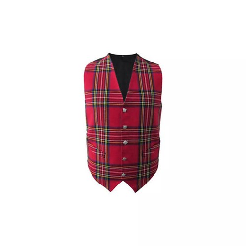 New Mens Scottish Tartan Waistcoat with Thistle Buttons in Choice of 4 Tartans - Picture 10 of 22