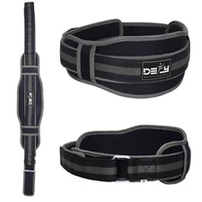 Weight Lifting Belt Training Gym Fitness Bodybuilding Back Support Workout Grey
