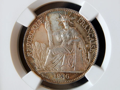 1936A 50 Cents French Indo China NGC MS64 - Silver (Paris Mint)