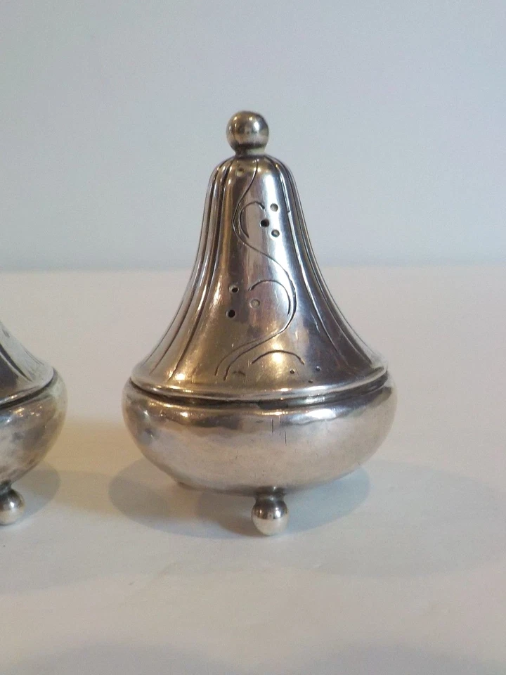 Par de saleros y pimenteros de plata esterlina Georg Jensen Denmark #433 Foto 3 de 4