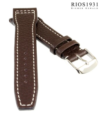 Rios1931 Büffelleder Uhrenarmband Modell Typhoon mokka 22 mm, kompatibel IWC