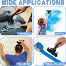 6 Pack 4" Rubber Brayer Roller Hard Rubber Rollers Crafting Printing Printmaking