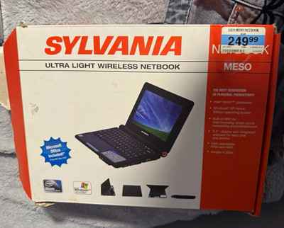 SYLVANIA MESO 8.9in Netbook Intel Atom Windows XP Home Wi-Fi Webcam Black