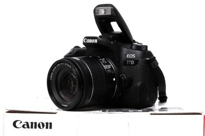 Canon EOS 77D 24,2 MP FULL HD DSLR mit Canon EF-S 18-55mm IS STM Objektiv + OVP
