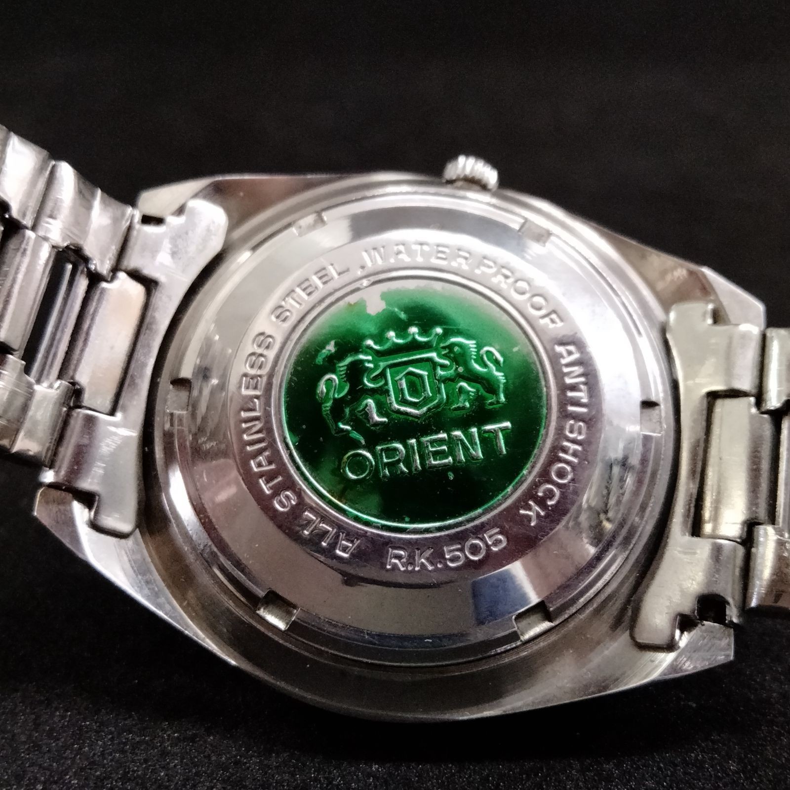 ORIENT Automatic Watch Green Dial Dead Stock Stai… - image 8