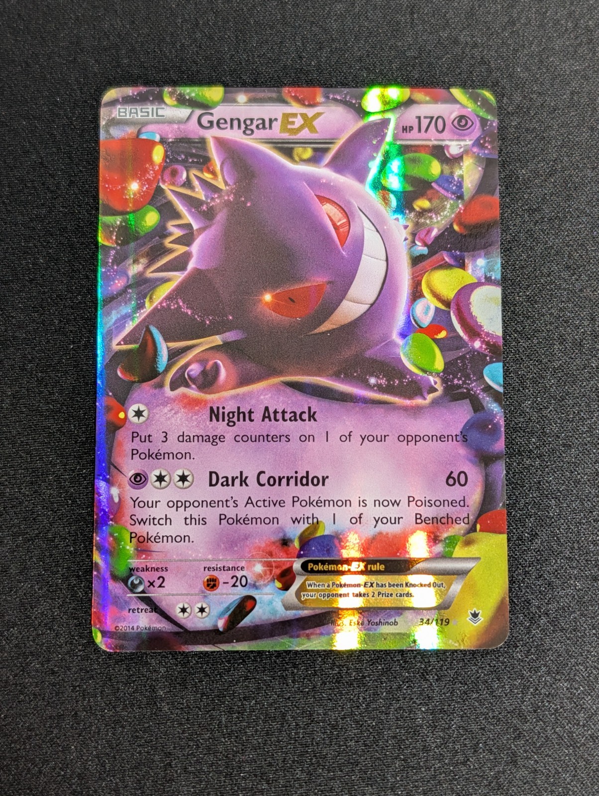 Gengar EX 34/119 Holo EX Rare Phantom Forces Pokemon MP