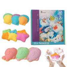 9-Pack Dual-Tone Seashell Bath Bombs For Women - Relaxing Scents Gift Set