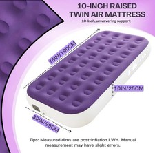 Twin Air Mattress Inflatable Airbed w/Built in Pump, 3 Mins Inflation- Open Box