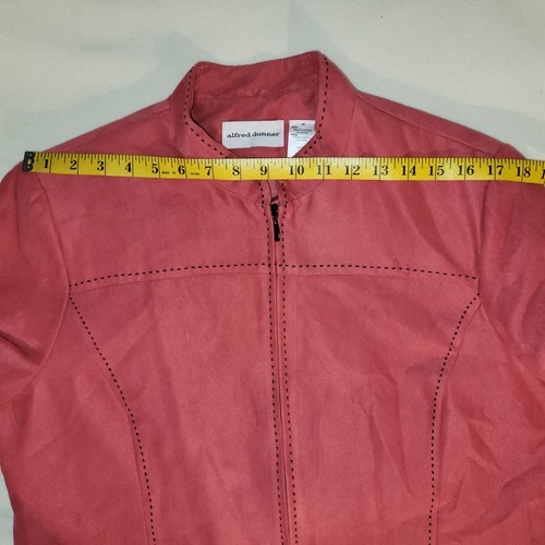 Alfred Dunner Faux Suede Dark Orange Lined Jacket Size 16 - Picture 3 of 12