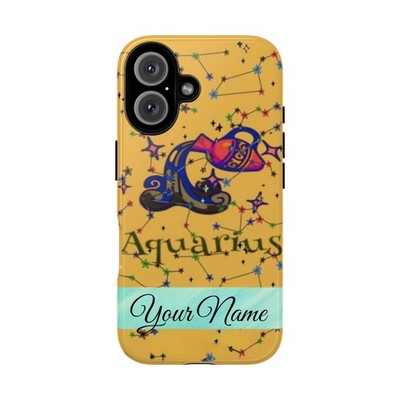 Personalized Aquarius Zodiac Phone Case, Aesthetic Astrology Phone Cover