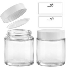 4 oz Glass Jars with Lids Inner Liners, 2 Pack Small 4 Ounce, 4 Clear
