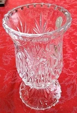Vintage Princess House German Cut Crystal Fairy Hurricane Candle Holder 7.5"