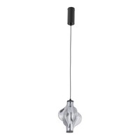 LED Pendelleuchte Glas Graphit Schwarz KüChe D:18 Cm 3000 K HäNgelampe Esstisch