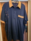 Gabicci Concept Poloshirt - 2XL - Retro Vintage Freizeit - Blau & Gold