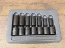 Snap-on 7 Pc 38 Drive 207iplfm Metric Deep Swivel Impact Socket Set 10mm -18mm